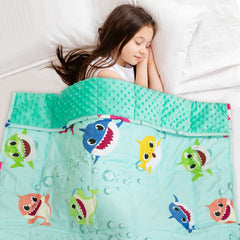 Uttermara Weighted Blanket for Kids 3/5/7lbs Mint Shark