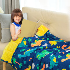 Uttermara Weighted Blanket for Kids 3/5/7lbs Dinosaur