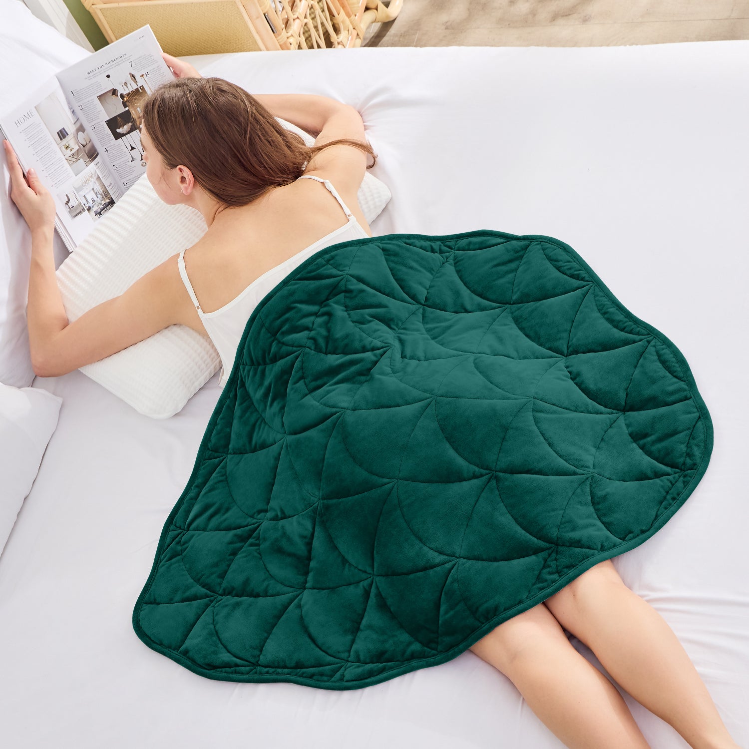 All-Season Weighted Lap Blanket 5lbs Dark Green