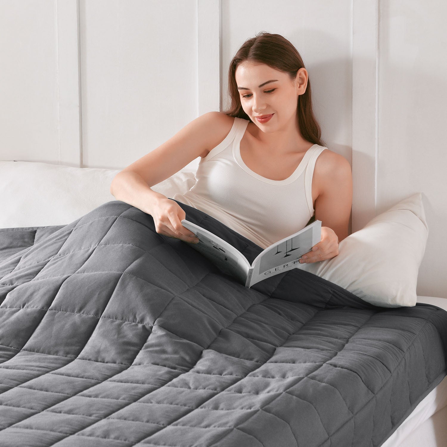 All Season Drak Grey Cooling Weighted Blanket | Uttermara