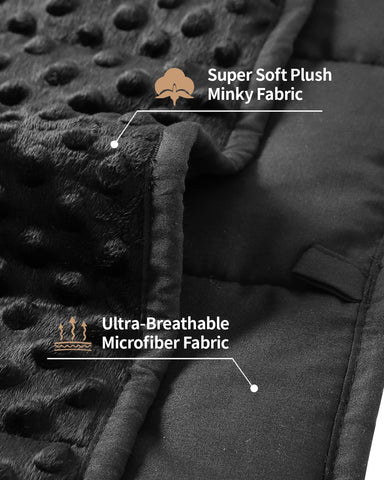 Minky Dots Weighted Blankets | Black