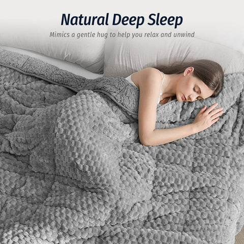 Jacquard Flannel Weighted Blankets | Turtle Shell Grey