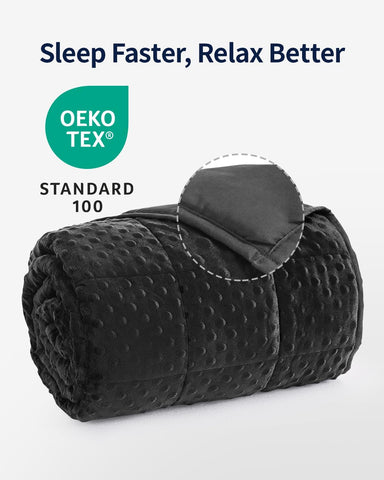 Minky Dots Weighted Blankets | Black