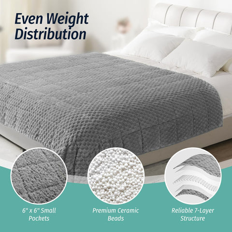 Jacquard Flannel Weighted Blankets | Turtle Shell Grey