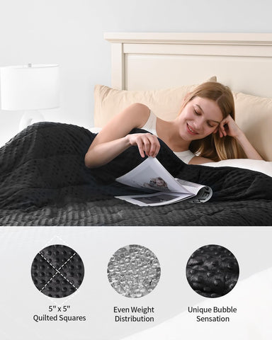 Minky Dots Weighted Blankets | Black