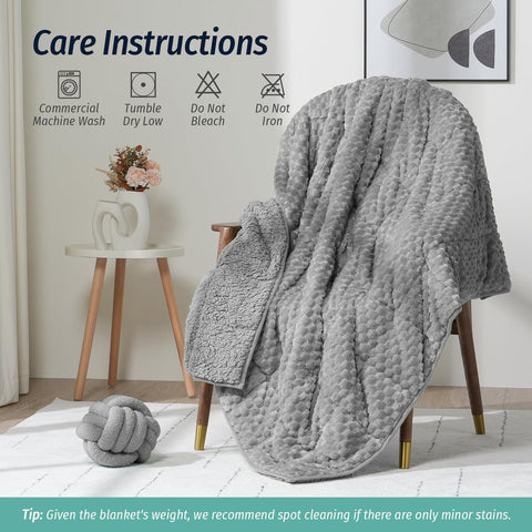 Jacquard Flannel Weighted Blankets | Turtle Shell Grey