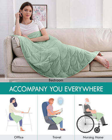 Portable Crystal Velvet Weighted Lap Blanket