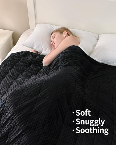 Minky Dots Weighted Blankets | Black