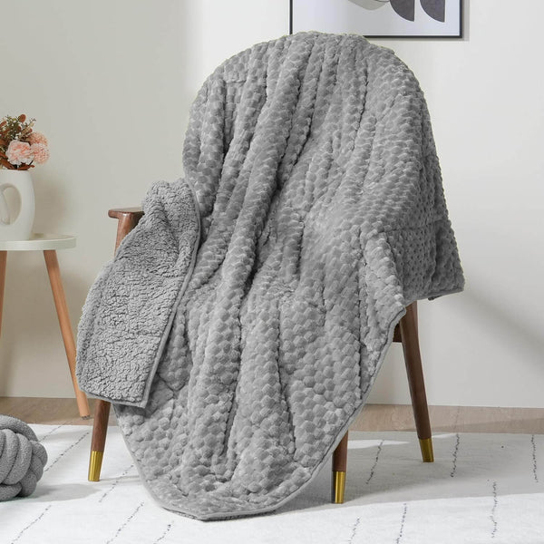 Jacquard Flannel Weighted Blankets | 3D Imitation Turtle Shell | Grey