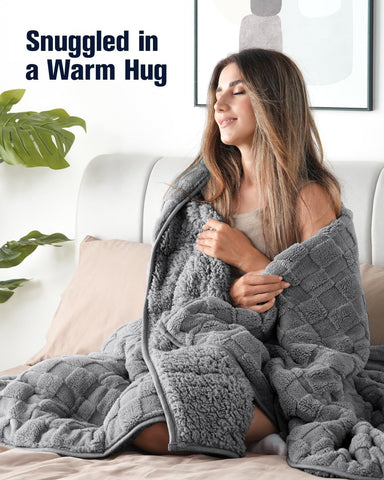 Fleece Checkerboard Weighted Blankets