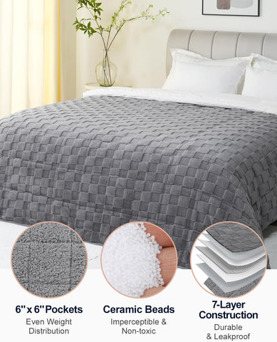 Fleece Checkerboard Weighted Blankets