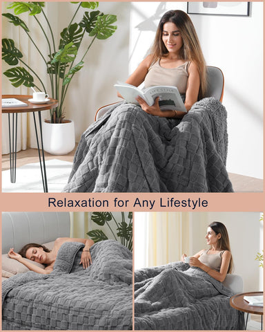 Fleece Checkerboard Weighted Blankets