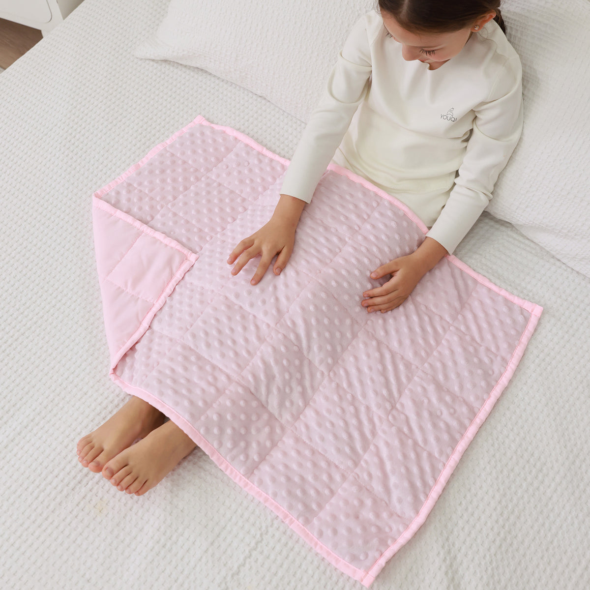 Pink Kid Minky Dotted Blankets | Uttermara