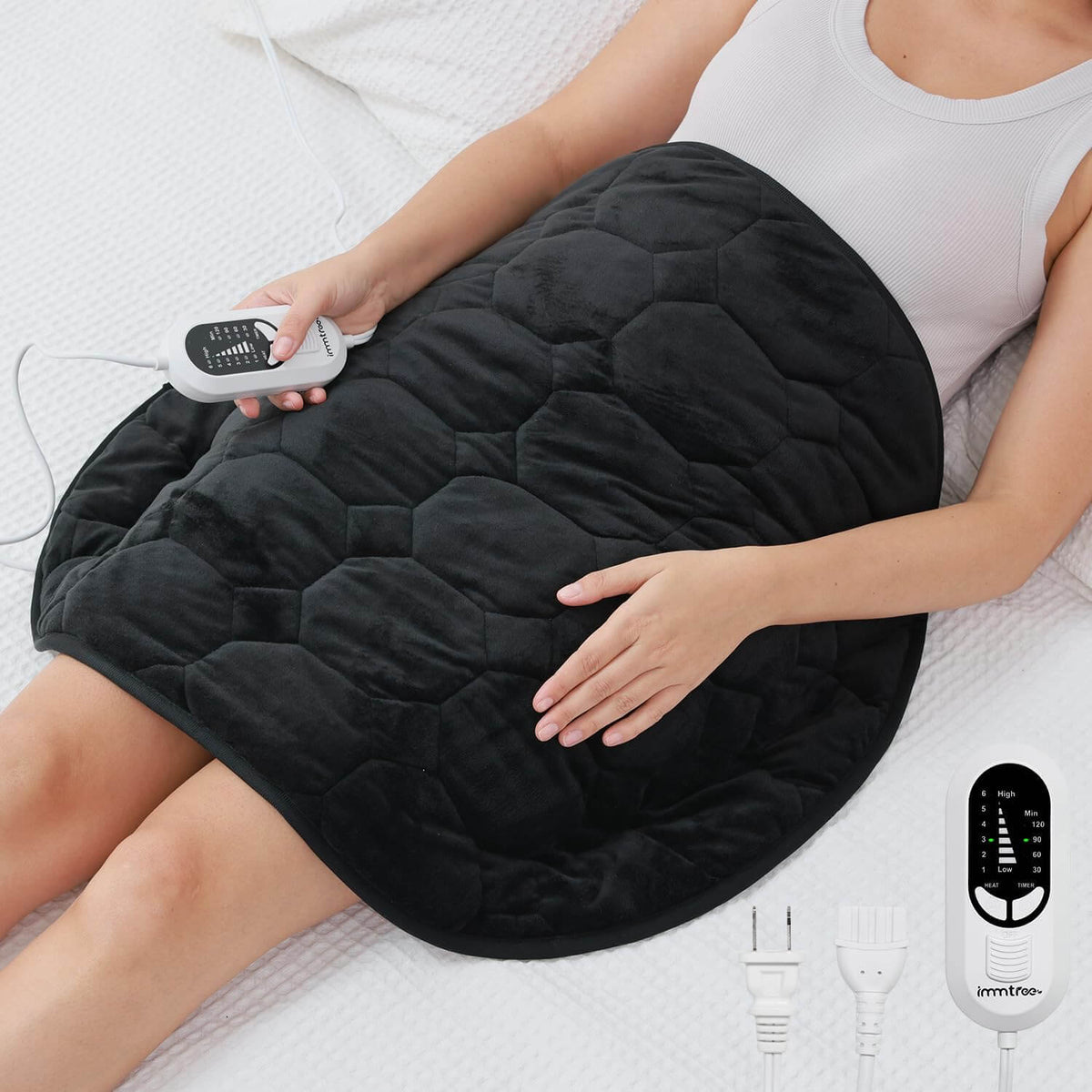 Weighted Heating Pad 7lbs for Deeper Pain Relief | Black
