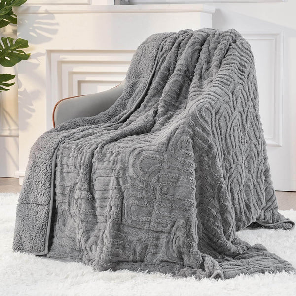 Arched Jacquard Sherpa Fleece Weighted Blanket