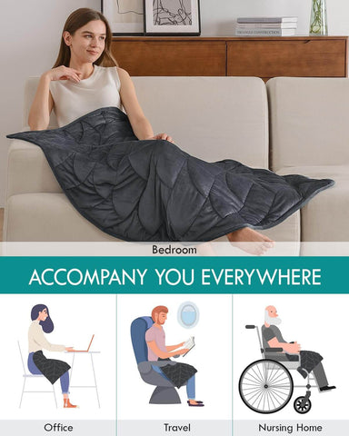 Portable Crystal Velvet Weighted Lap Blanket