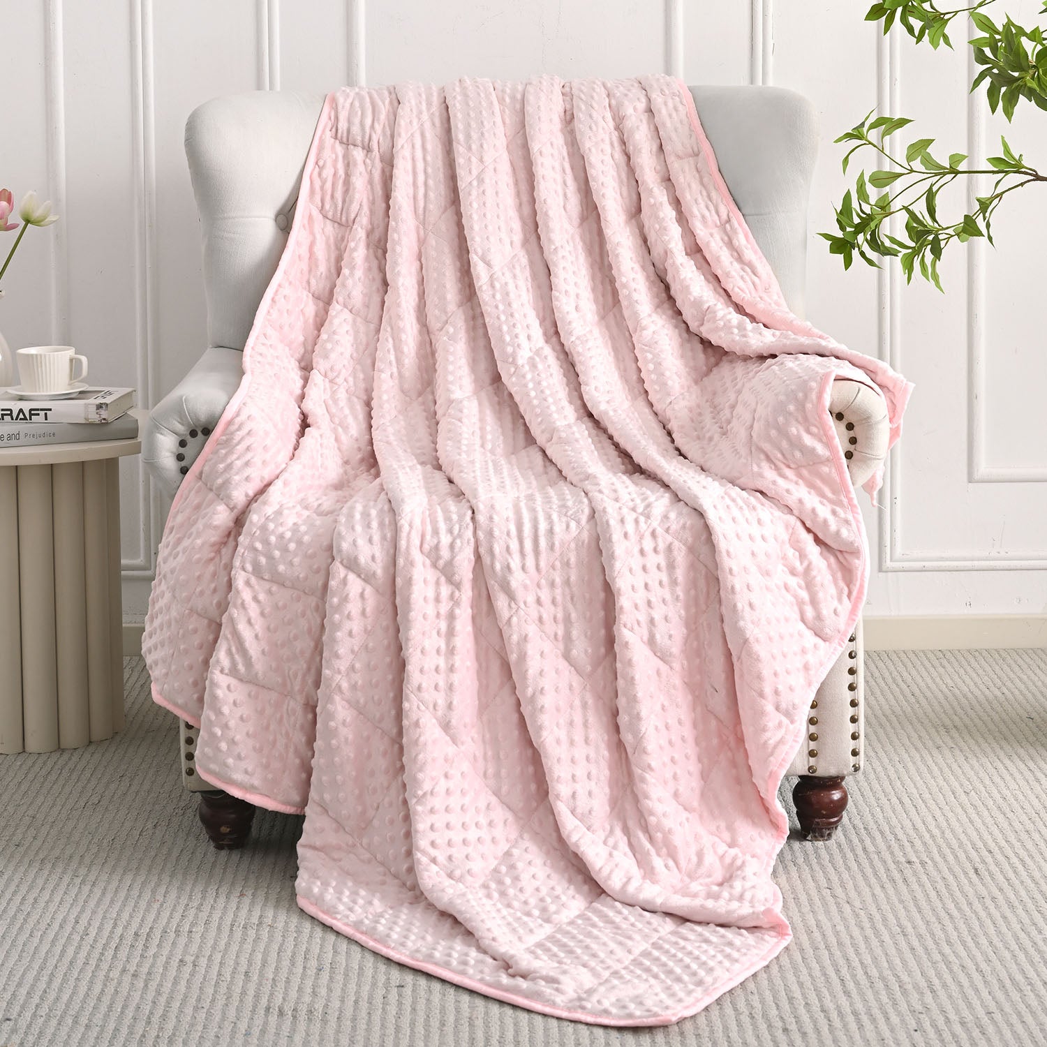 All Season Pink Microfiber Reversible Weighted Throw Blankets | Uttermara