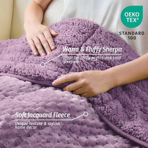 Jacquard Flannel Weighted Blankets | Turtle Shell Purple