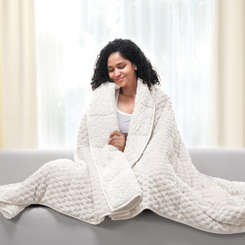 Uttermara Sherpa Fleece Weighted Blankets 12/15/20 lbs – Turtle Shell White