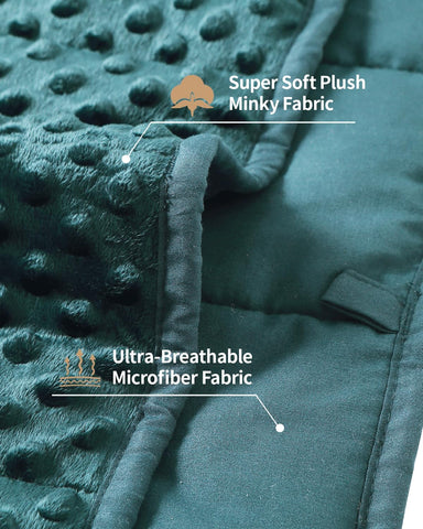 Minky Dots Weighted Blankets | Dark Green