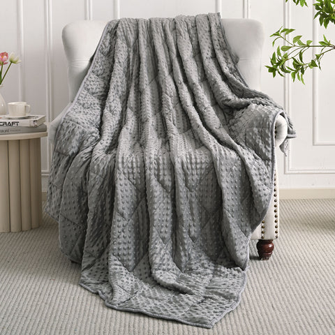 All Season Grey Microfiber Reversible Weighted Throw Blankets | Uttermara