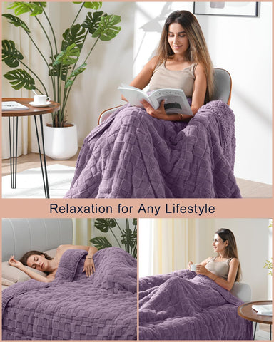Fleece Checkerboard Weighted Blankets