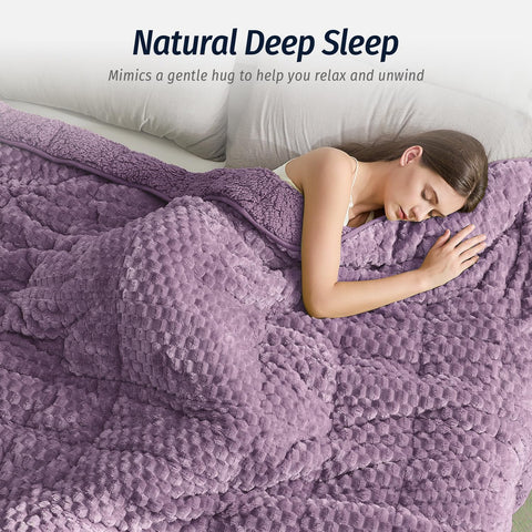 Jacquard Flannel Weighted Blankets | Turtle Shell Purple