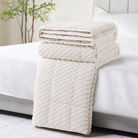 Uttermara Sherpa Fleece Weighted Blankets 12/15/20 lbs – Turtle Shell White