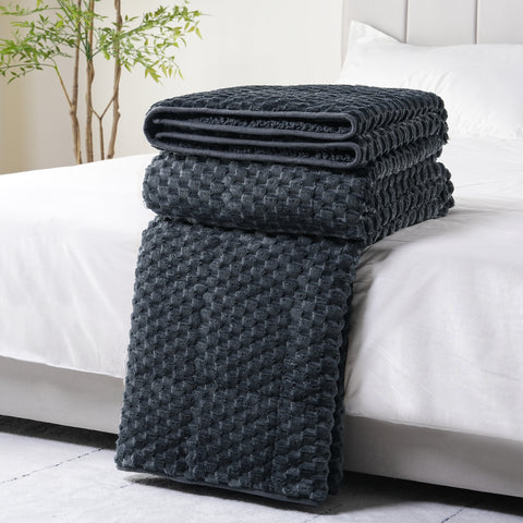 Uttermara Sherpa Fleece Weighted Blankets 12/15 lbs – Turtle Shell Dark Grey