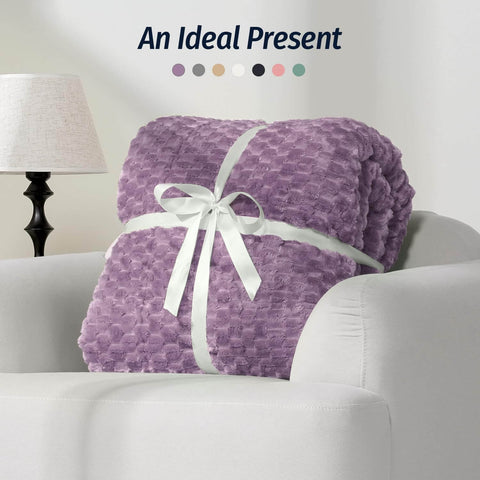 Jacquard Flannel Weighted Blankets | 3D Imitation Turtle Shell | Purple