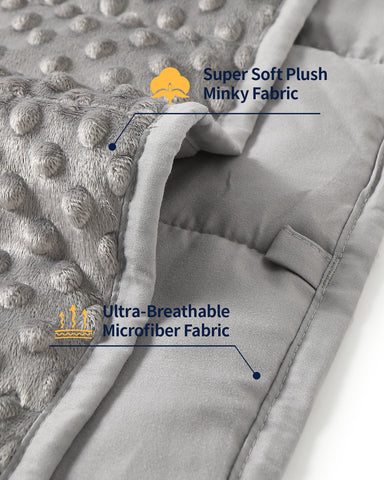 Minky Dots Weighted Lap Blanket for Kids | Grey