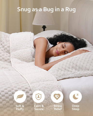 Uttermara Sherpa Fleece Weighted Blankets 12/15/20 lbs – Turtle Shell White