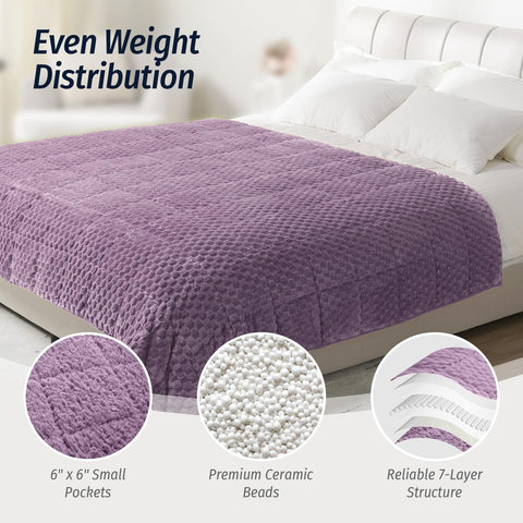 Jacquard Flannel Weighted Blankets | Turtle Shell Purple