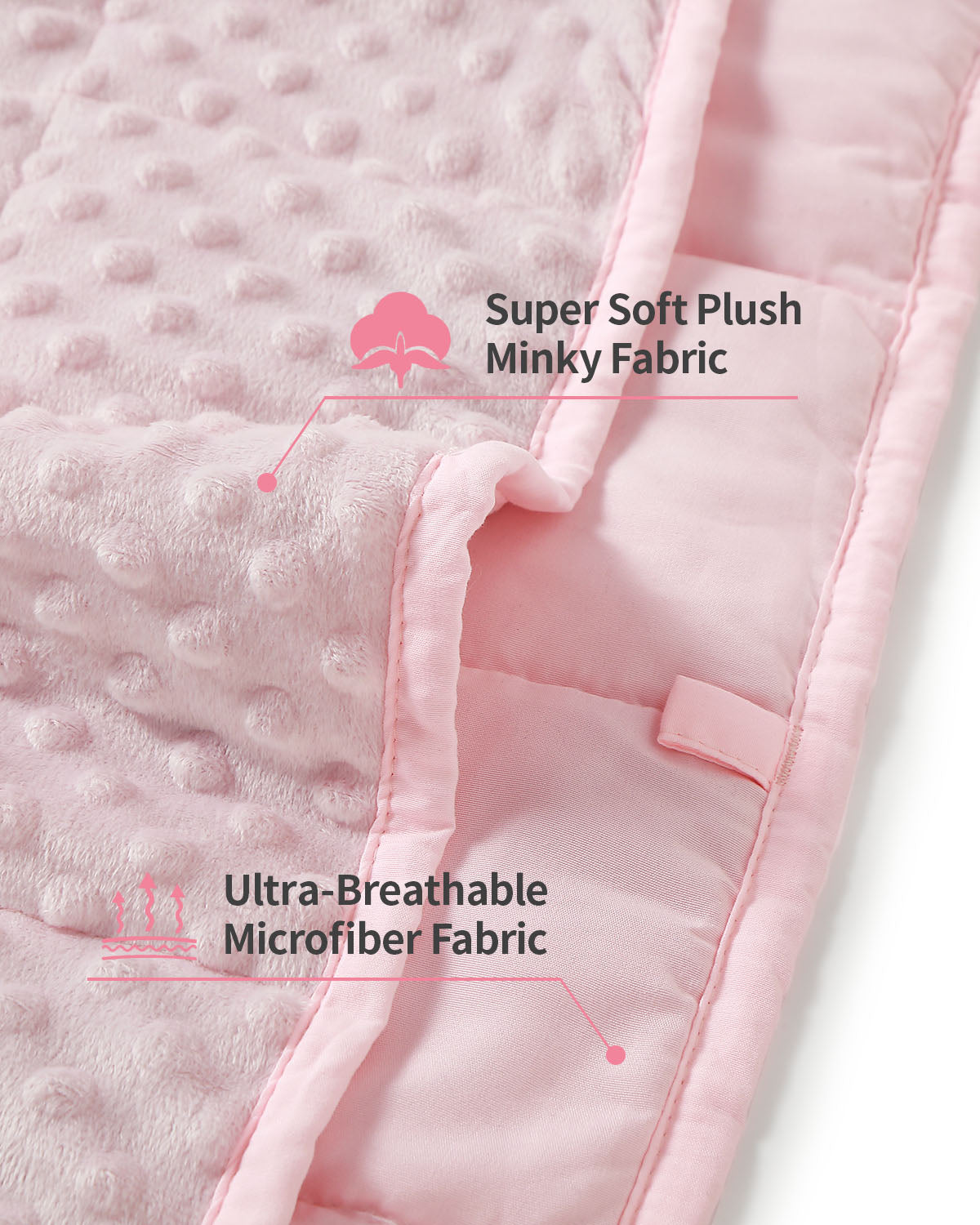 All Season Pink Microfiber Reversible Weighted Throw Blankets | Uttermara