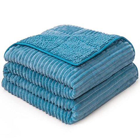 Sherpa Striped Ribbed Weighted Blankets