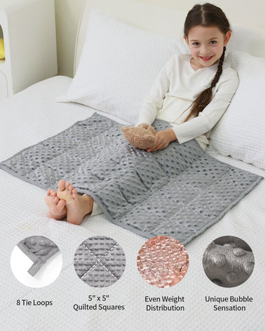 Minky Dots Weighted Lap Blanket for Kids | Grey