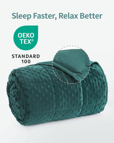 Minky Dots Weighted Blankets | Dark Green