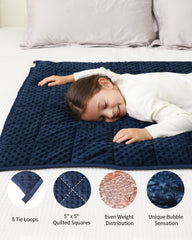 Navy Blue Kid Minky Dotted Blankets | Uttermara