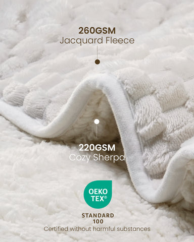 Uttermara Sherpa Fleece Weighted Blankets 12/15/20 lbs – Turtle Shell White