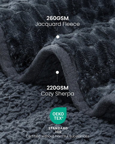 Uttermara Sherpa Fleece Weighted Blankets 12/15 lbs – Turtle Shell Dark Grey