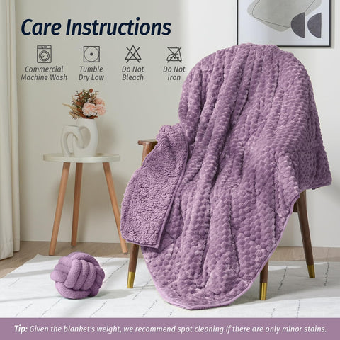Jacquard Flannel Weighted Blankets | Turtle Shell Purple