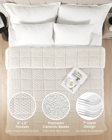Uttermara Sherpa Fleece Weighted Blankets 12/15/20 lbs – Turtle Shell White