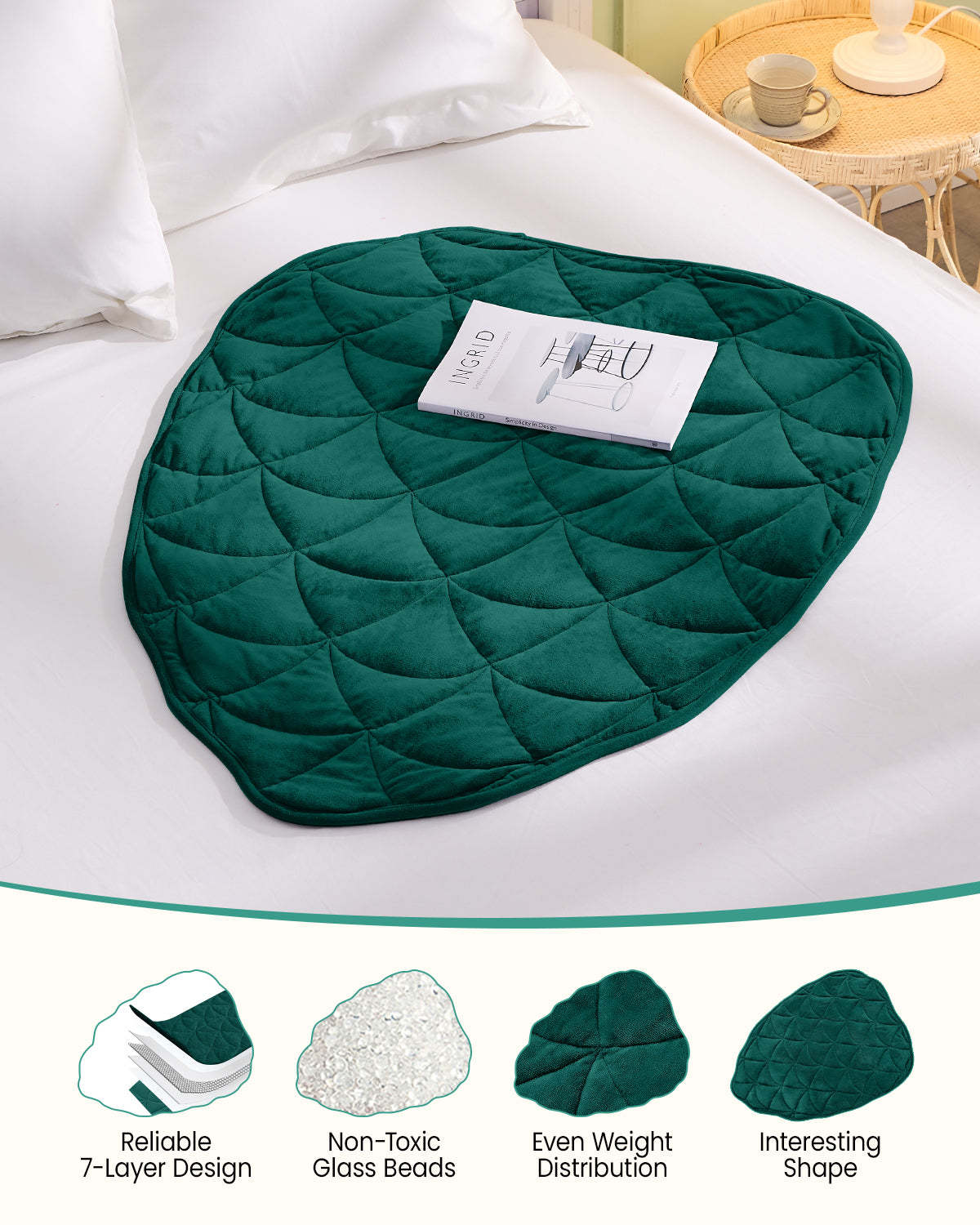 All-Season Weighted Lap Blanket 5lbs Dark Green