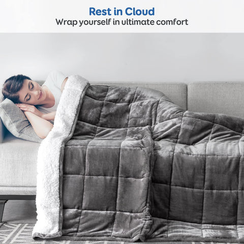 Sherpa Fleece Weighted Blanket | Gray