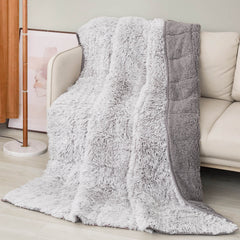 Shaggy Faux Fur Sherpa Weighted Blanket