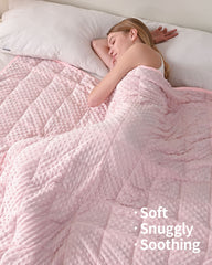 All Season Pink Microfiber Reversible Weighted Throw Blankets | Uttermara