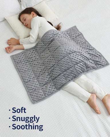 Minky Dots Weighted Lap Blanket for Kids | Grey