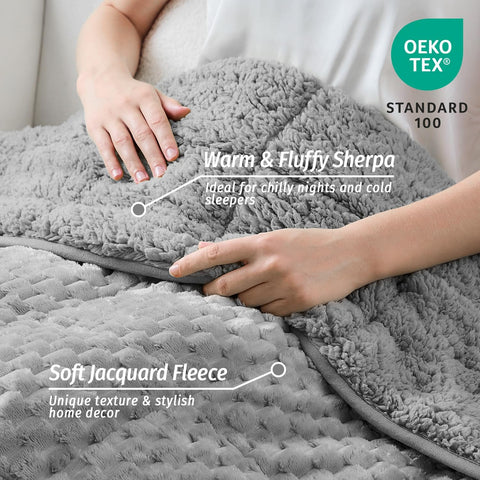 Jacquard Flannel Weighted Blankets | Turtle Shell Grey