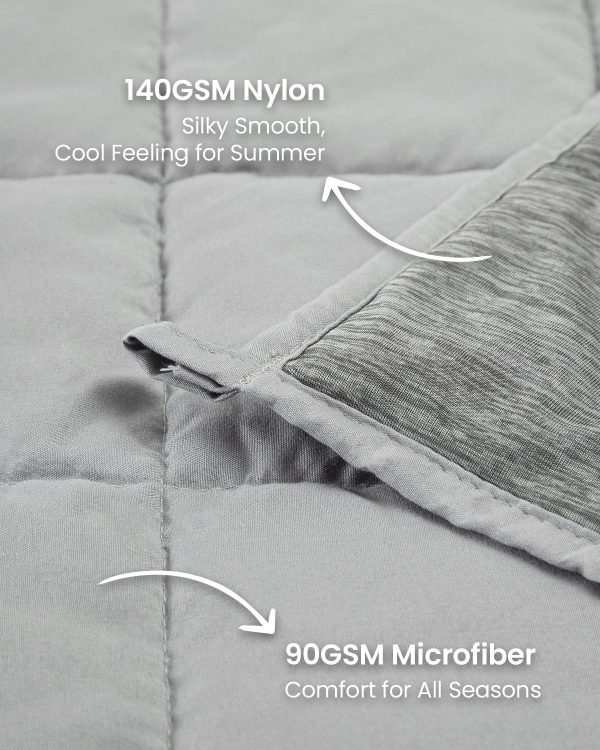 All Season Reversible Cool Microfiber Soft Bed Blanket Gray