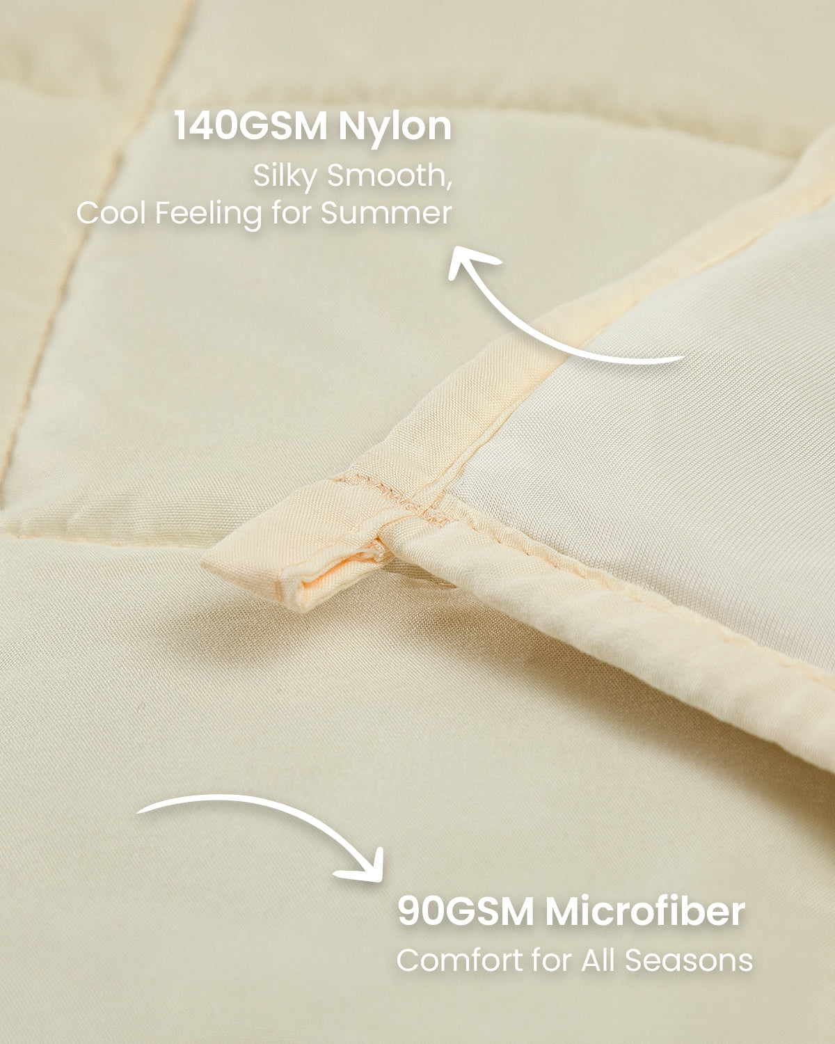 All Season Reversible Cool Microfiber Soft Bed Blanket Beige